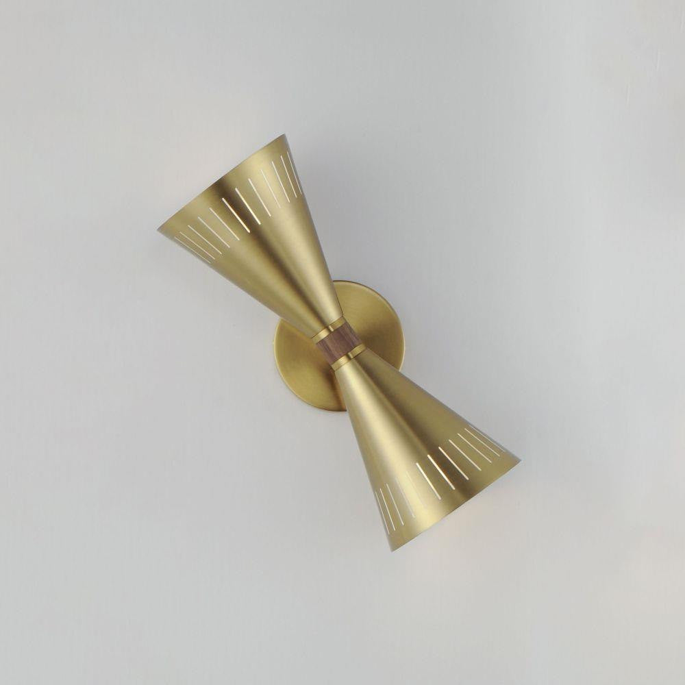 Maxim Lighting 11432NAB Helsinki 2 Light Natural Aged Brass Wall Sconce Angled Side View