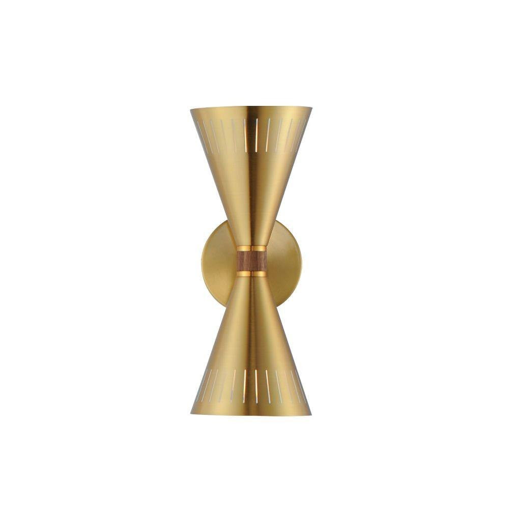 Maxim Lighting 11432NAB Helsinki 2 Light Natural Aged Brass Wall Sconce on White Background