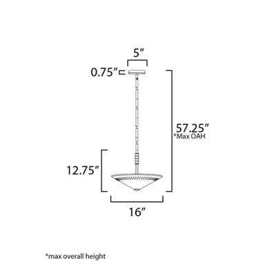 Maxim Lighting 11434NAB Helsinki Pendant - Dimensions Diagram