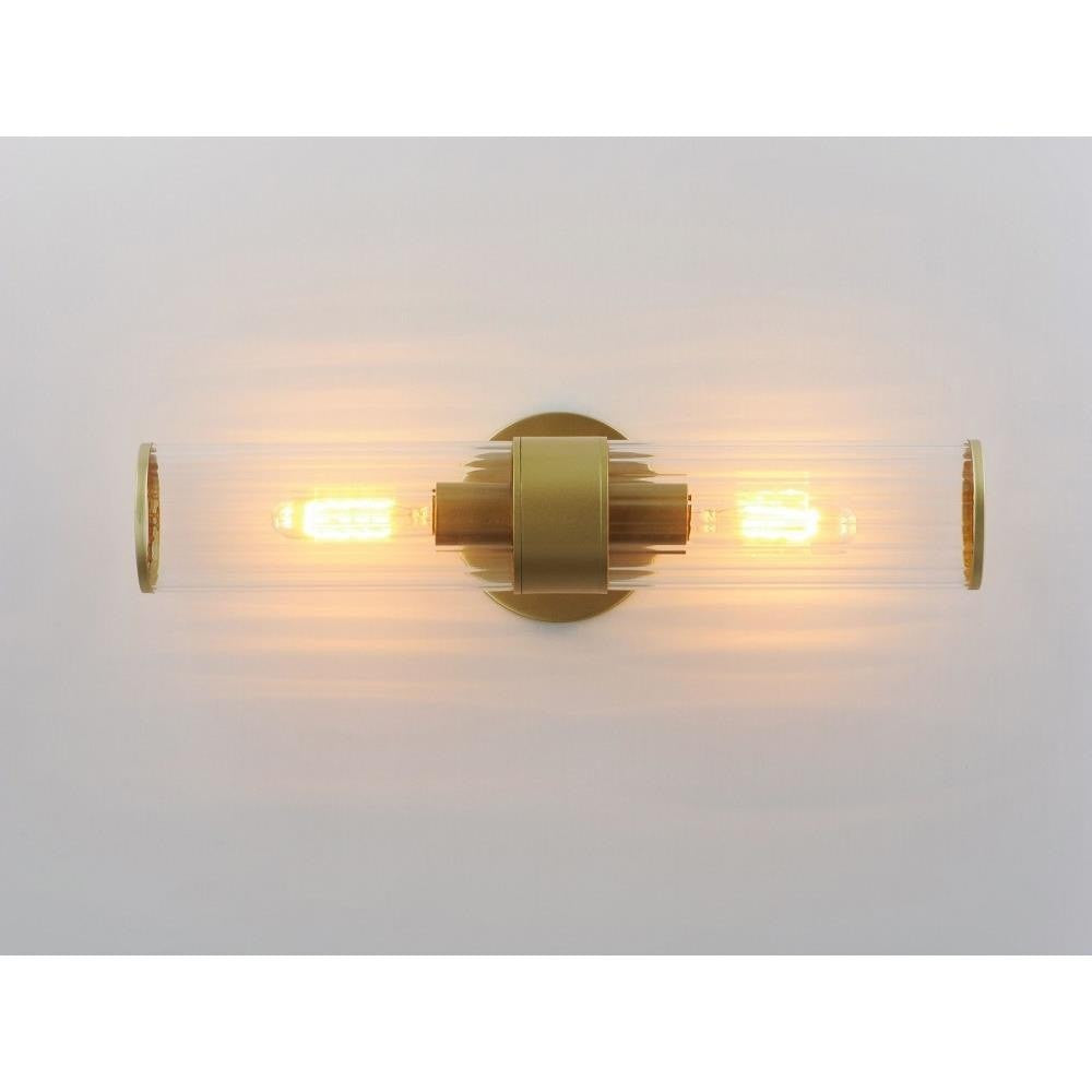 Maxim Lighting Crosby 2 Light Satin Brass Wall Sconce Lit