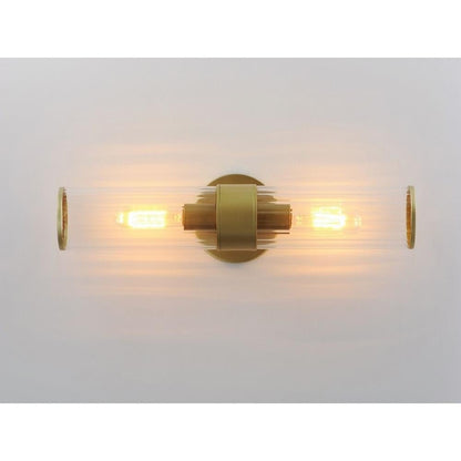 Maxim Lighting 11472CRSBR Crosby 2 Light Wall Sconce Satin Brass Illuminated