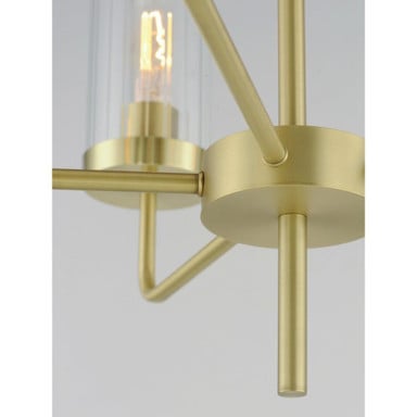 Maxim Lighting 11475CRSBR Crosby 5 Light Satin Brass Chandelier - Close-up of center hub and arm detail