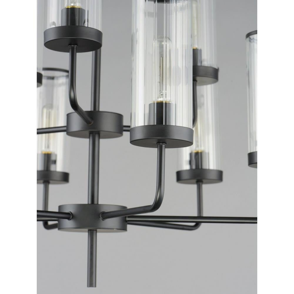 Maxim Lighting 11479CRBK Crosby 9 Light Black Chandelier - Close Up View