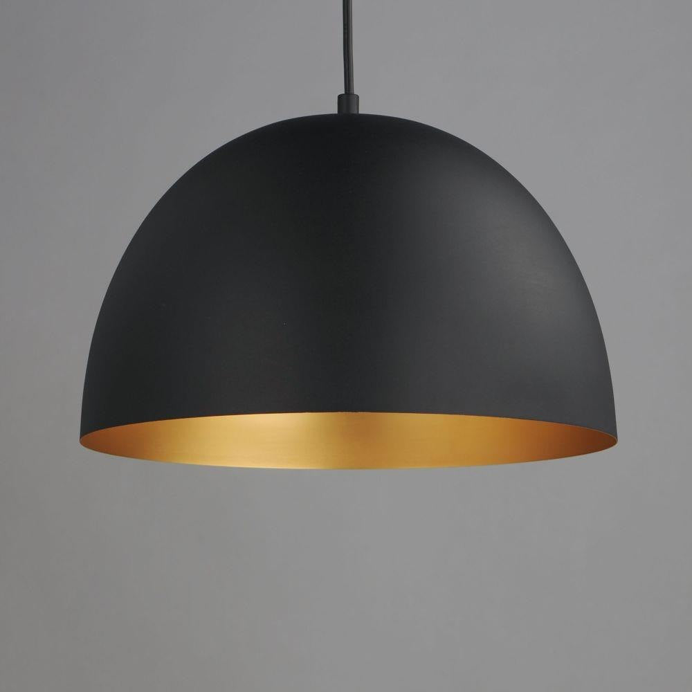 Maxim Lighting 11484BKGLD Tova Pendant - Detail view of Black/Gold dome finish