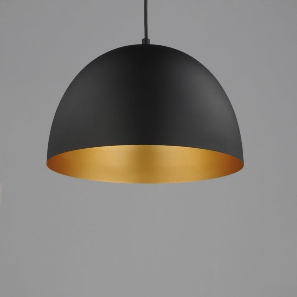 Maxim Lighting 11484BKGLD Tova Pendant - Close-up showing Black exterior with Gold interior