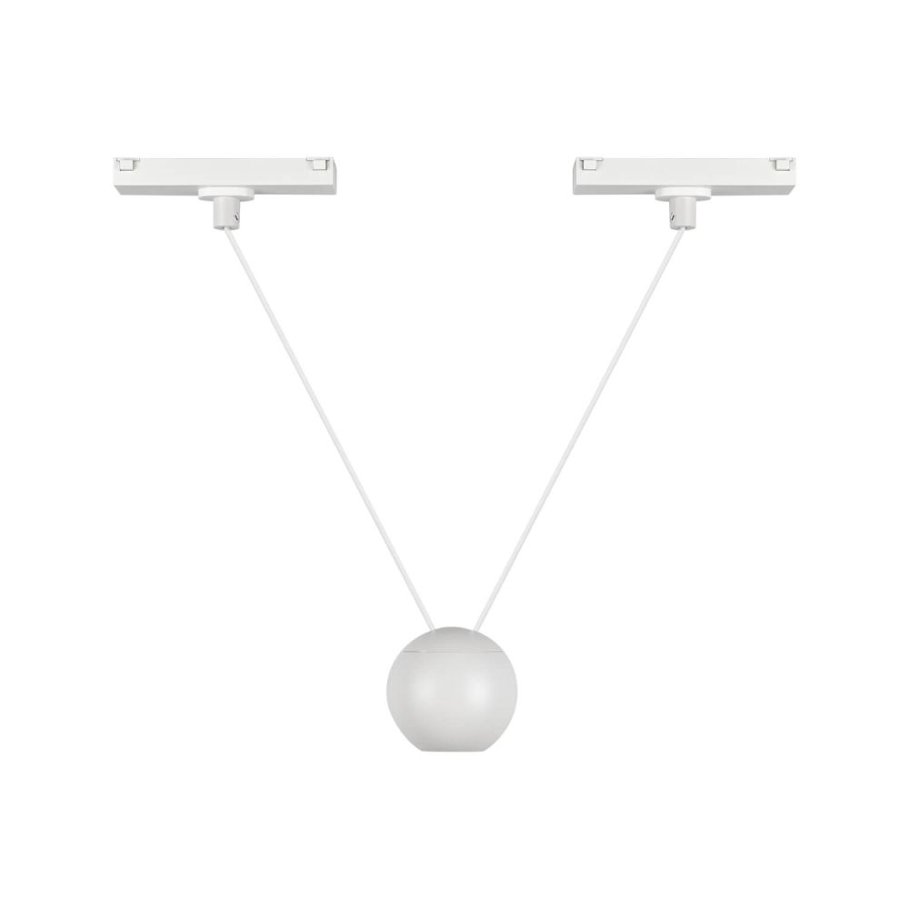 Kuzco Lighting TRP27203-WH-4K Faria Double 3 inch LED Track Pendant in White with Clear Acrylic Lens, Color Temperature 4000K, Wattage 8W