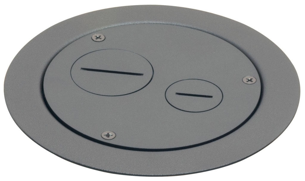 Arlington FLBC5560BL Cover Kit for 5.5 Inch Concrete Floor Box with Threaded Inserts, 1-Gang, Black