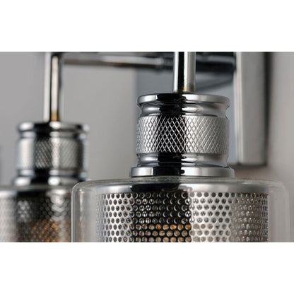 Maxim Lighting 11532CLPC Filigree Polished Chrome Knurled Cup and Mesh Shade Detail Close-Up