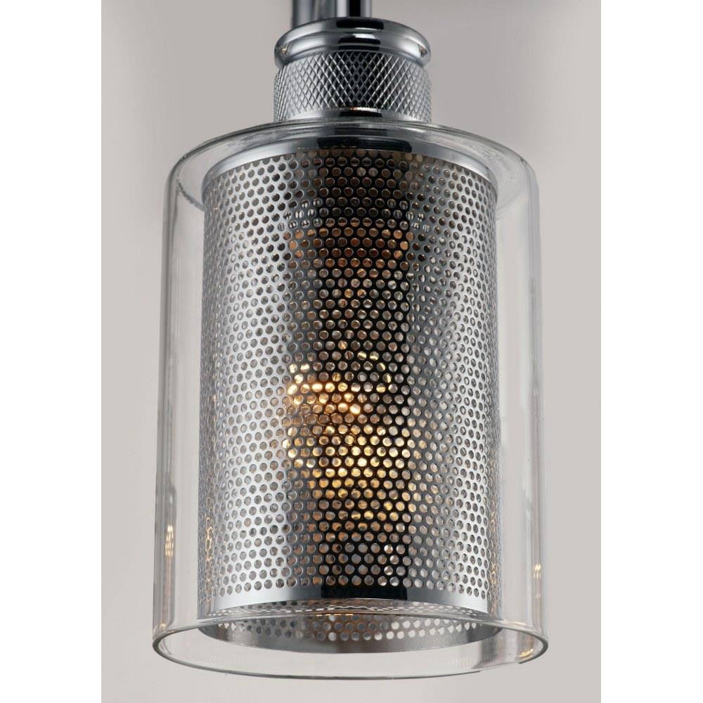 Maxim Lighting 11532CLPC Filigree Polished Chrome Clear Glass Cylinder with Mesh Screen Detail