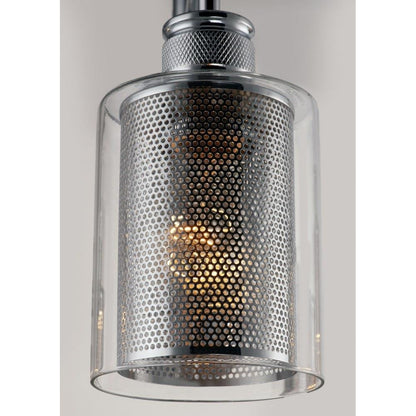 Maxim Lighting 11532CLPC Filigree Polished Chrome Clear Glass Cylinder with Mesh Screen Detail