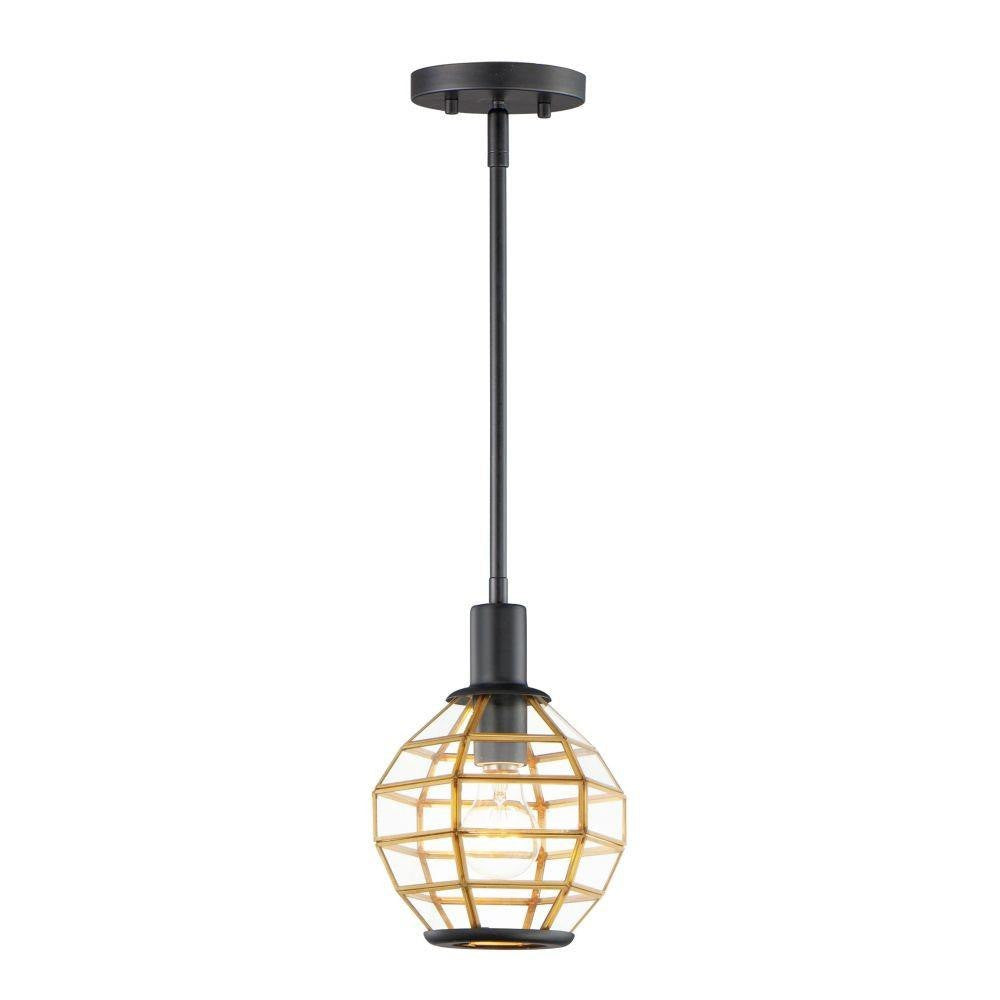 Maxim Lighting 11541BKBUB Heirloom 1 Light 7.5 Inch Black Burnished Brass Mini Pendant Ceiling Light