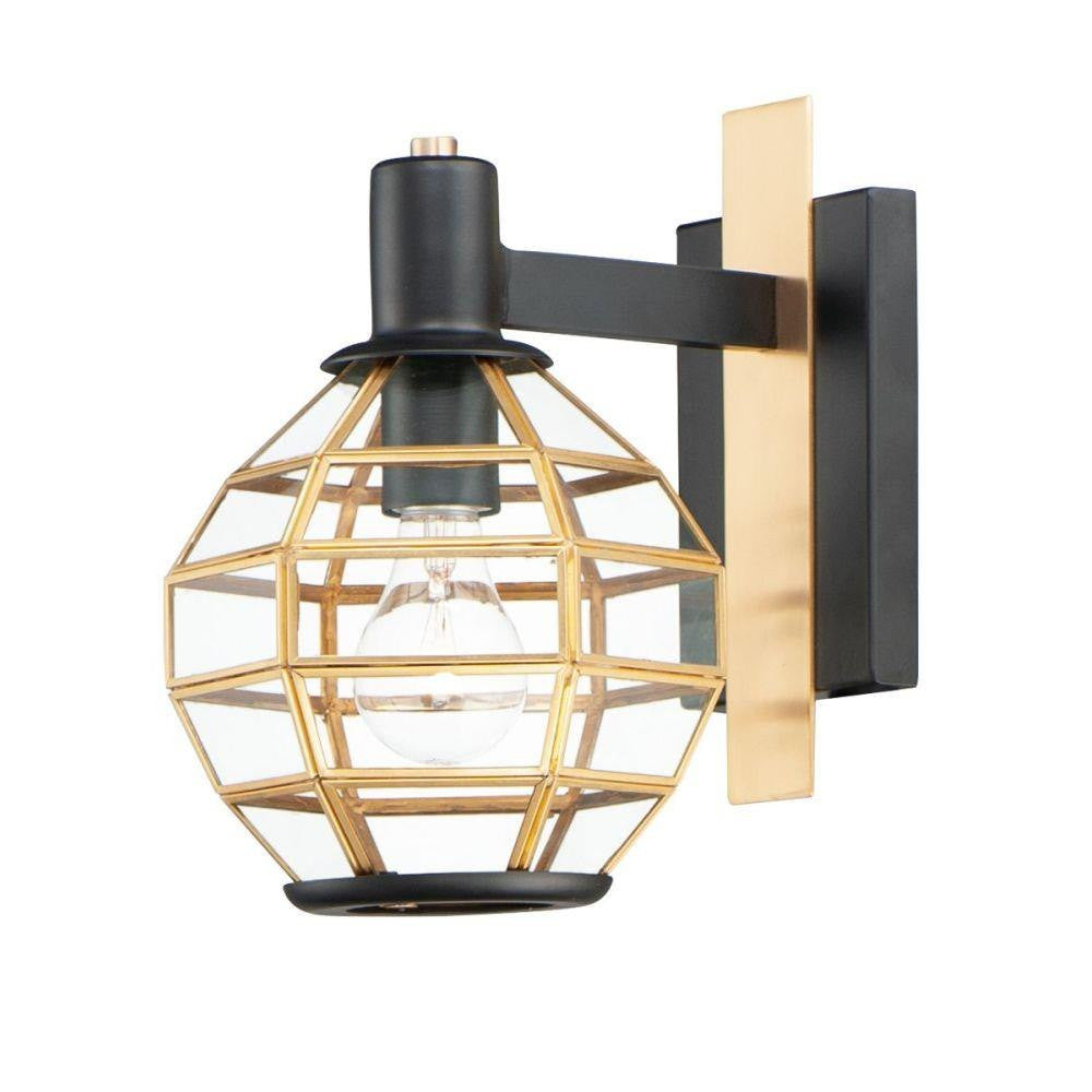 Maxim Lighting 11543BKBUB Heirloom 1 Light Outdoor Wall Lantern in Black and Burnished Brass - Angled View