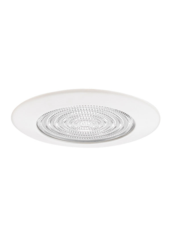 Generation Lighting 1155AT-15 6 inch white recessed shower trim with clear Fresnel glass lens