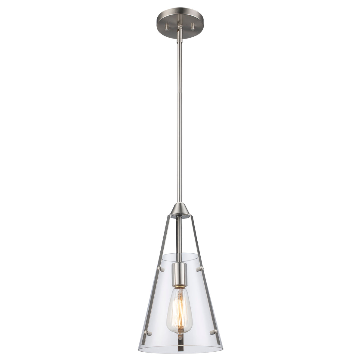 Trans Globe Lighting 11581 BN Armani 1 Light Brushed Nickel Pendant Ceiling Light