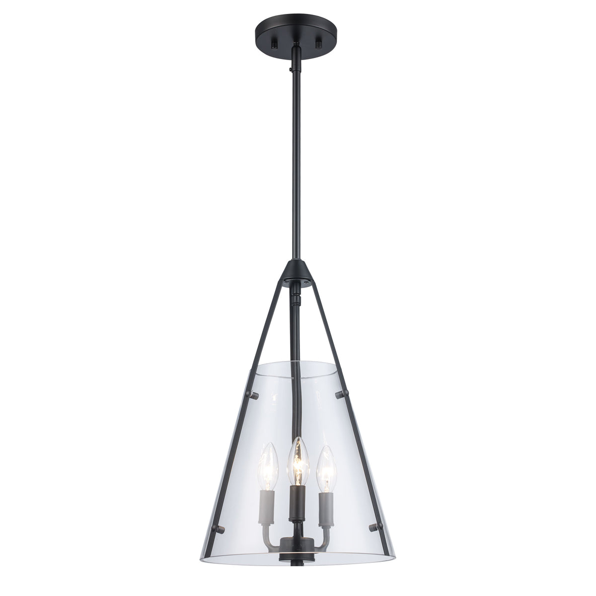 Trans Globe Lighting 11583 BK Armani 3 light black pendant ceiling light