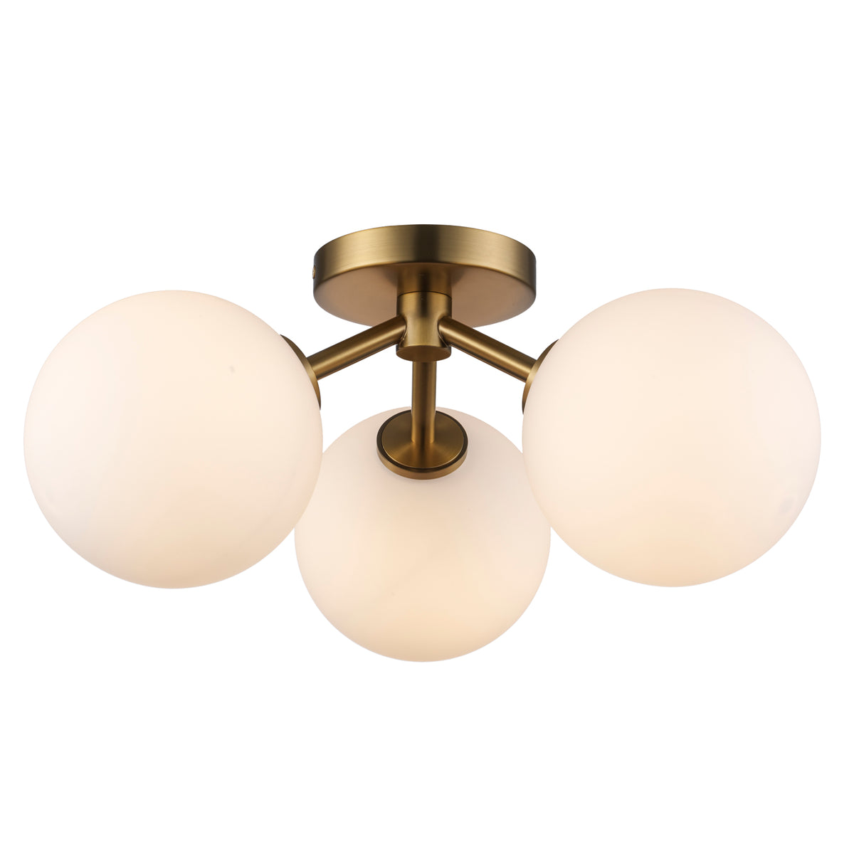 Trans Globe Lighting 11613 AG Haskell 3 light antique gold semi-flush mount ceiling light
