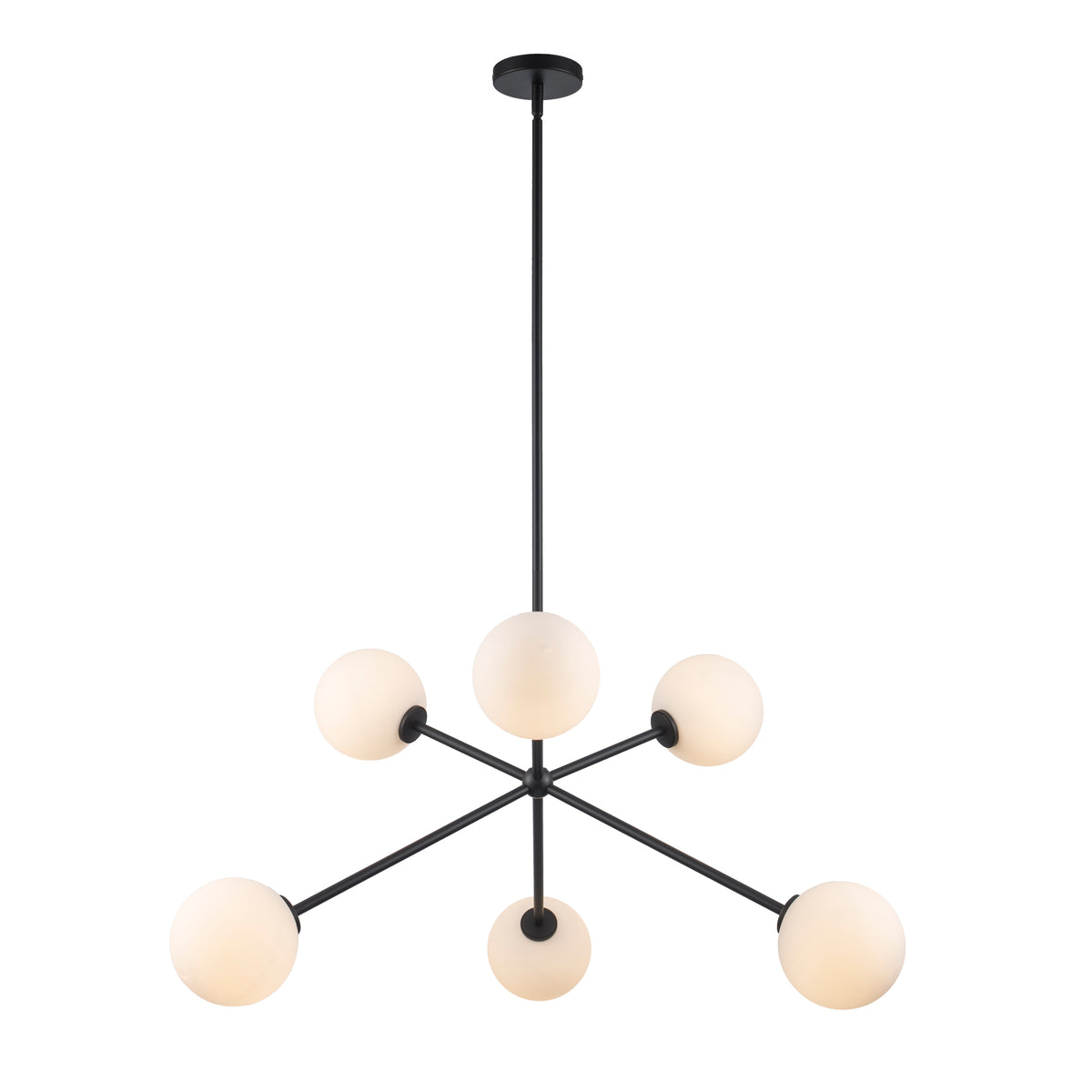Trans Globe Lighting 11616 BK Haskell 6 Light Black Chandelier Ceiling Light