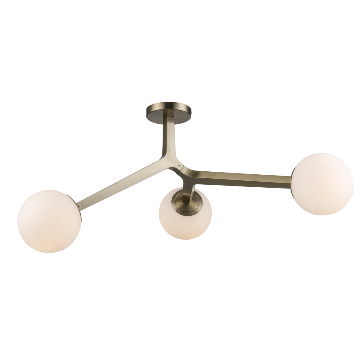 Trans Globe Lighting 11633 AG Rebel 3 light semi-flush mount in antique gold