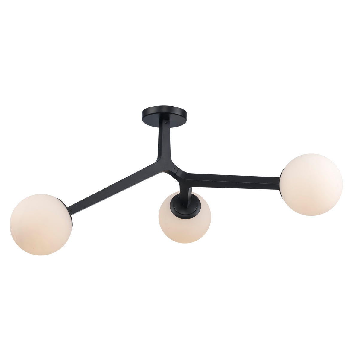Trans Globe Lighting 11633 BK Rebel 3 light black semi-flush mount ceiling light