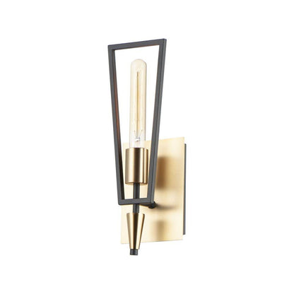 Maxim Lighting 11651BKSBR Wings 1 Light Wall Sconce Black Satin Brass - White Background