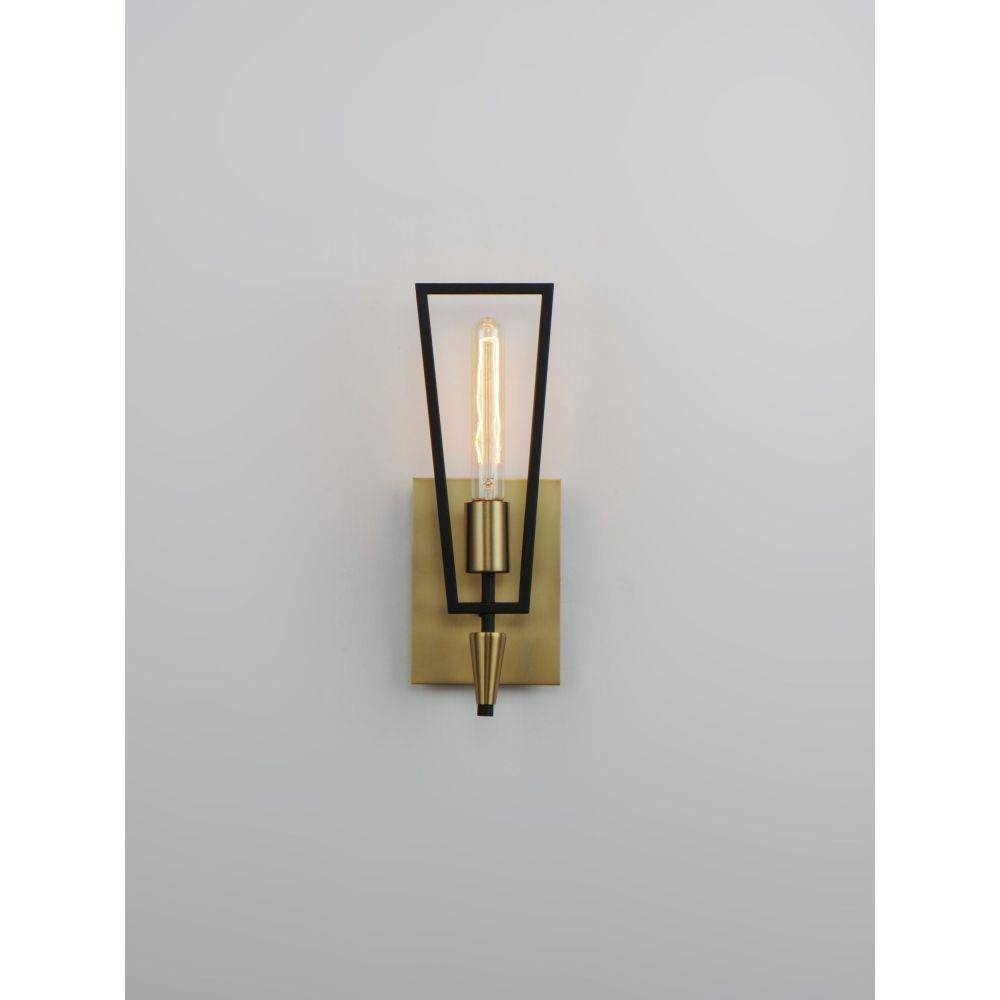 Maxim Lighting 11651BKSBR Wings 1 Light Wall Sconce Black Satin Brass - Front View