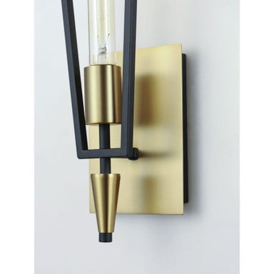Maxim Lighting 11651BKSBR Wings 1 Light Wall Sconce Black Satin Brass - Detail Close-Up