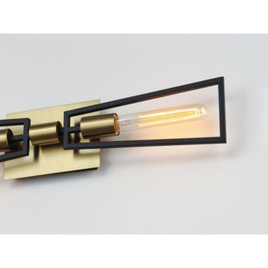 Maxim Lighting 11652BKSBR Wings 2 Light Black/Satin Brass Wall Sconce - Detail View