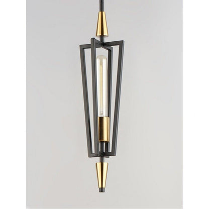 Maxim Lighting 11653BKSBR Wings 1 Light Mini Pendant in Black and Antique Brass