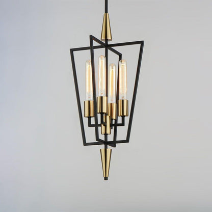 Maxim Lighting 11654BKSBR Wings Pendant Black/Satin Brass - Angled Close-Up View