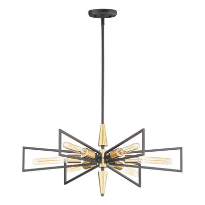 Maxim Lighting 11656BKSBR Wings 6 Light 29 Inch Black/Satin Brass Chandelier Ceiling Light - front view on white background