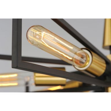 Maxim Lighting 11656BKSBR Wings Chandelier - close-up detail of E26 bulb and Satin Brass socket