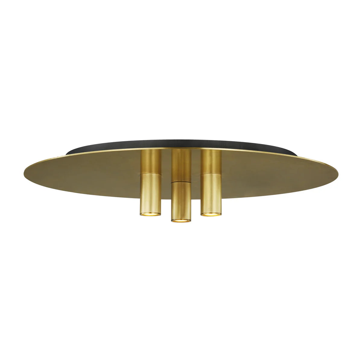 Visual Comfort Modern Collection 700FMPNT16NB-LED930-277 LED 16" Flush Mount 277V 90 CRI 3000K Natural Brass