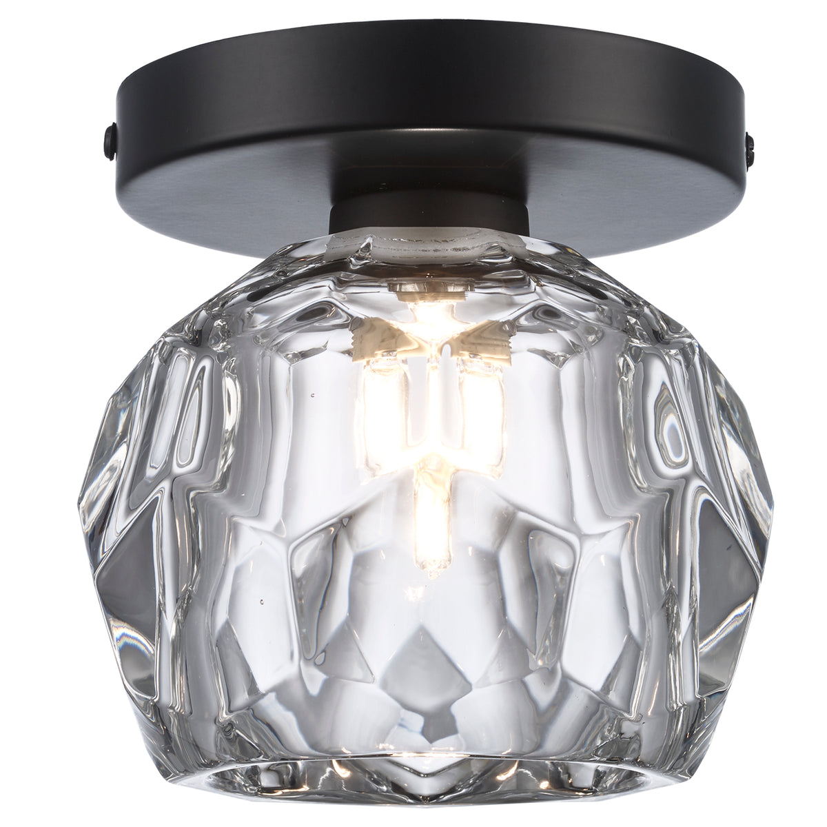Trans Globe Lighting 11660 BK Fitz 1 light black semi-flush mount ceiling light illuminated