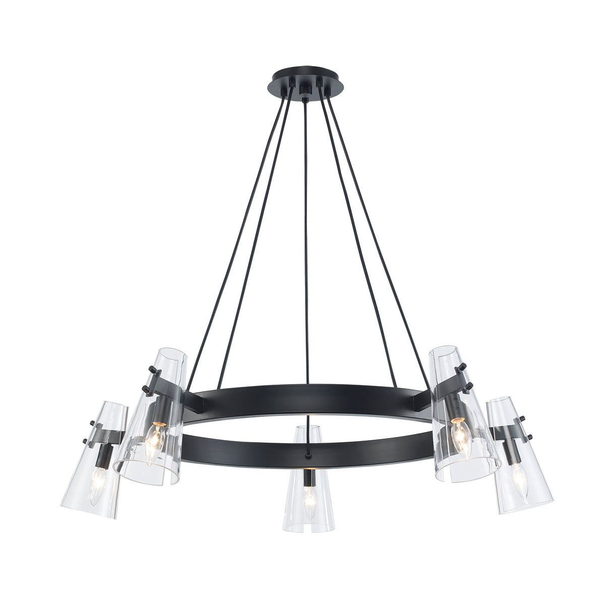 Trans Globe Lighting 11675 BK black 5 light chandelier