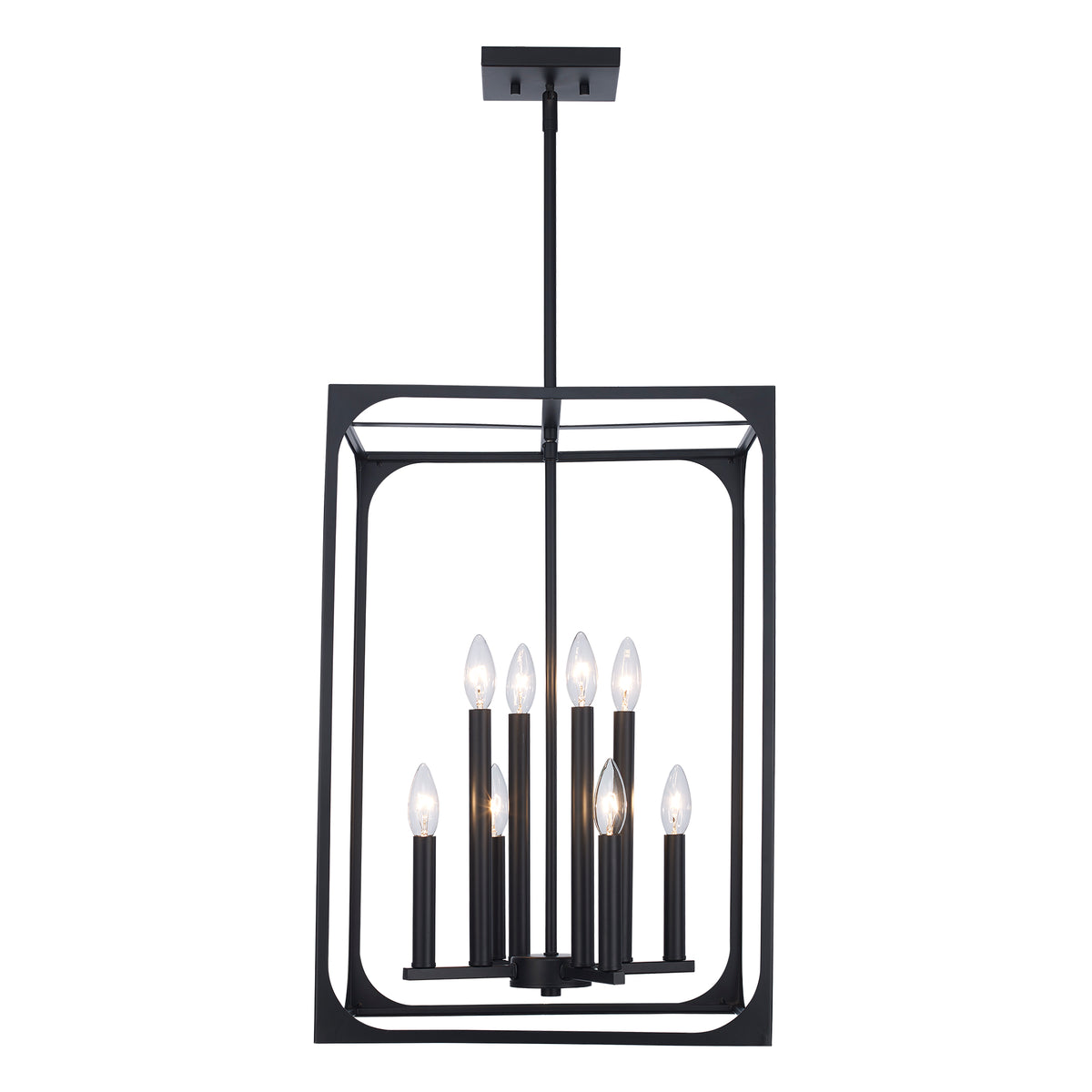 Trans Globe Lighting 11717 BK Ruby Ridge 8 Light Black Pendant Ceiling Light on
