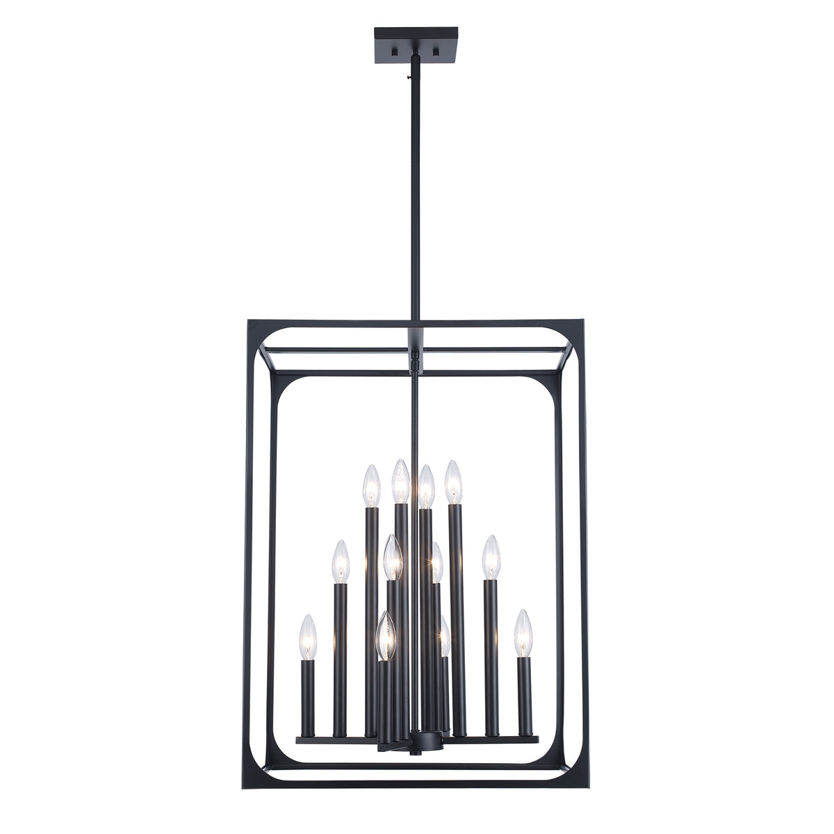 Trans Globe Lighting 11718 BK Ruby Ridge 12 light black pendant ceiling light