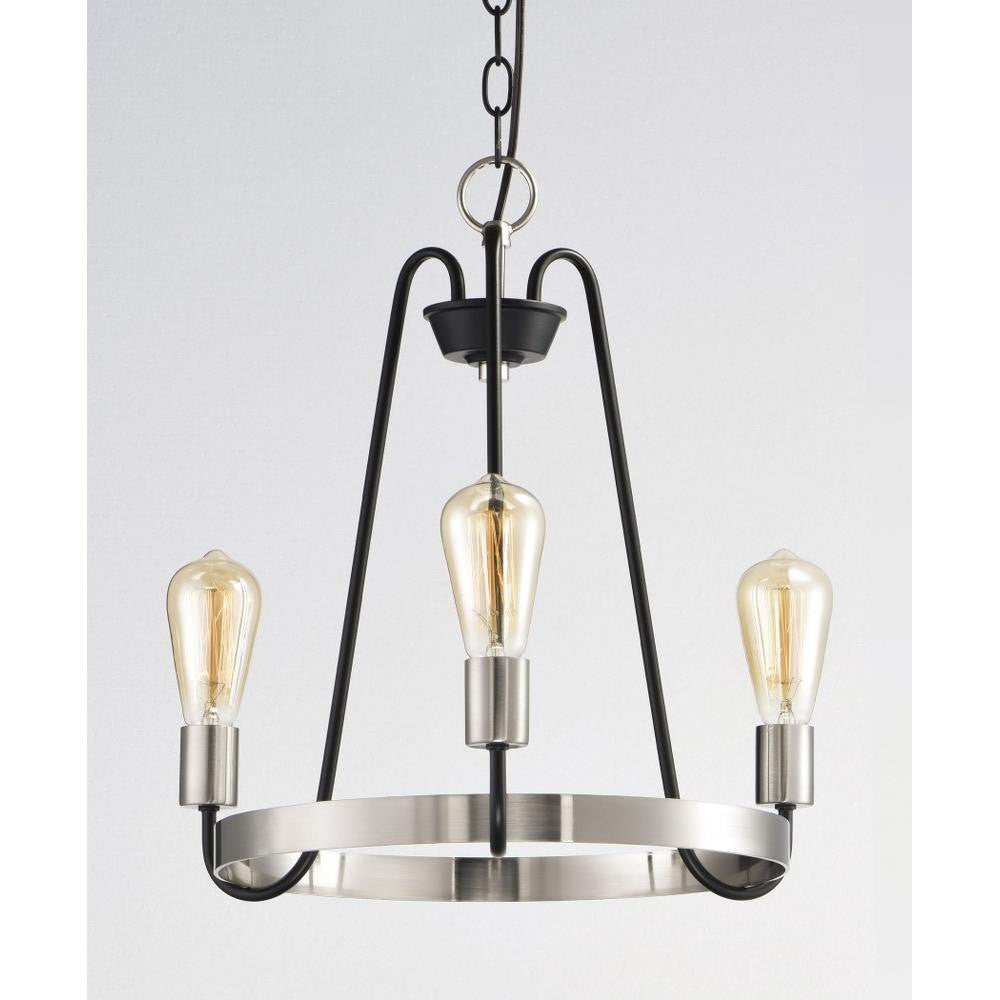 Maxim Lighting 11733BKSN Haven 3 Light Chandelier Black Satin Nickel Full View
