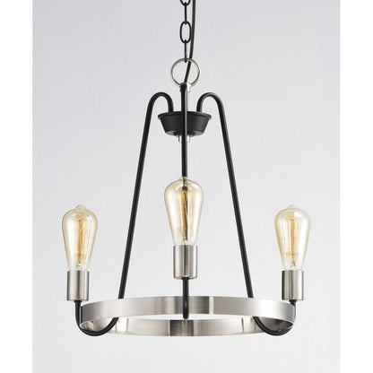 Maxim Lighting 11733BKSN Haven 3 Light Chandelier Black Satin Nickel Full View
