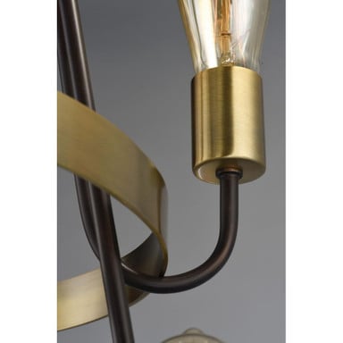 Maxim Lighting Haven Chandelier Oil Rubbed Bronze Antique Brass Accent Detail
