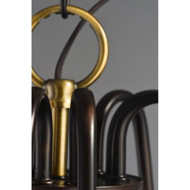 Maxim Lighting Haven Chandelier Close-Up Detail Oil Rubbed Bronze with Antique Brass Accents