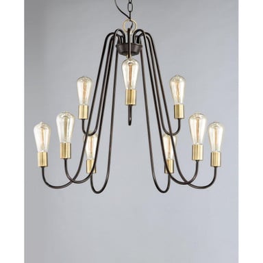 Maxim Lighting Haven 9 Light 2-Tier Chandelier - Oil Rubbed Bronze with Antique Brass Finish