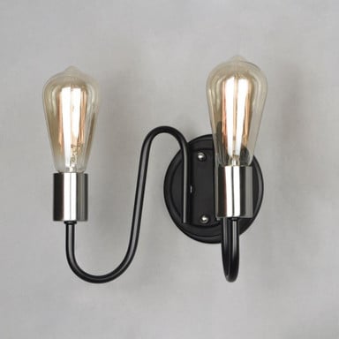 Maxim Lighting 11739BKSN Haven 2 Light 9 Inch Black/Satin Nickel Wall Sconce - Side Angle View