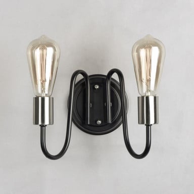 Maxim Lighting 11739BKSN Haven 2 Light 9 Inch Black/Satin Nickel Wall Sconce - Front Angle View