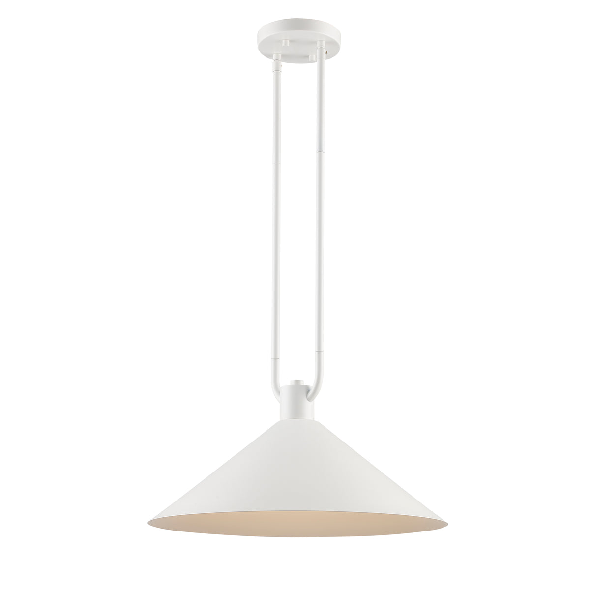 Trans Globe Lighting 11762 WH Roscoe 1 Light 17 inch White Pendant Ceiling Light angle view