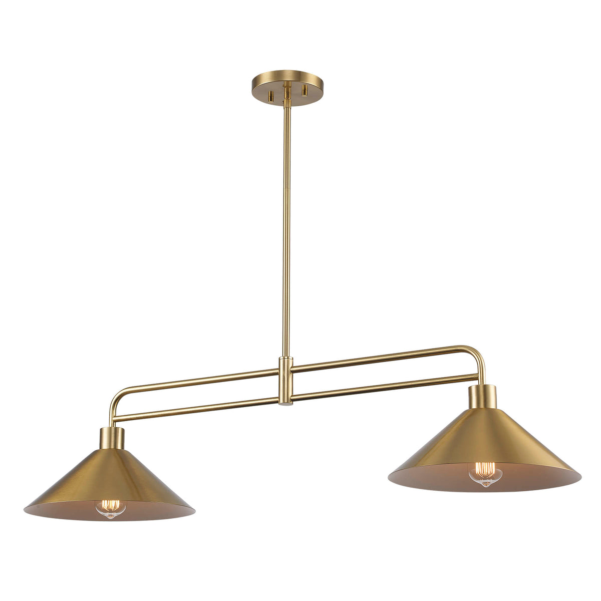 Trans Globe Lighting 11763 AG Roscoe 2 light island pendant in antique gold angle view