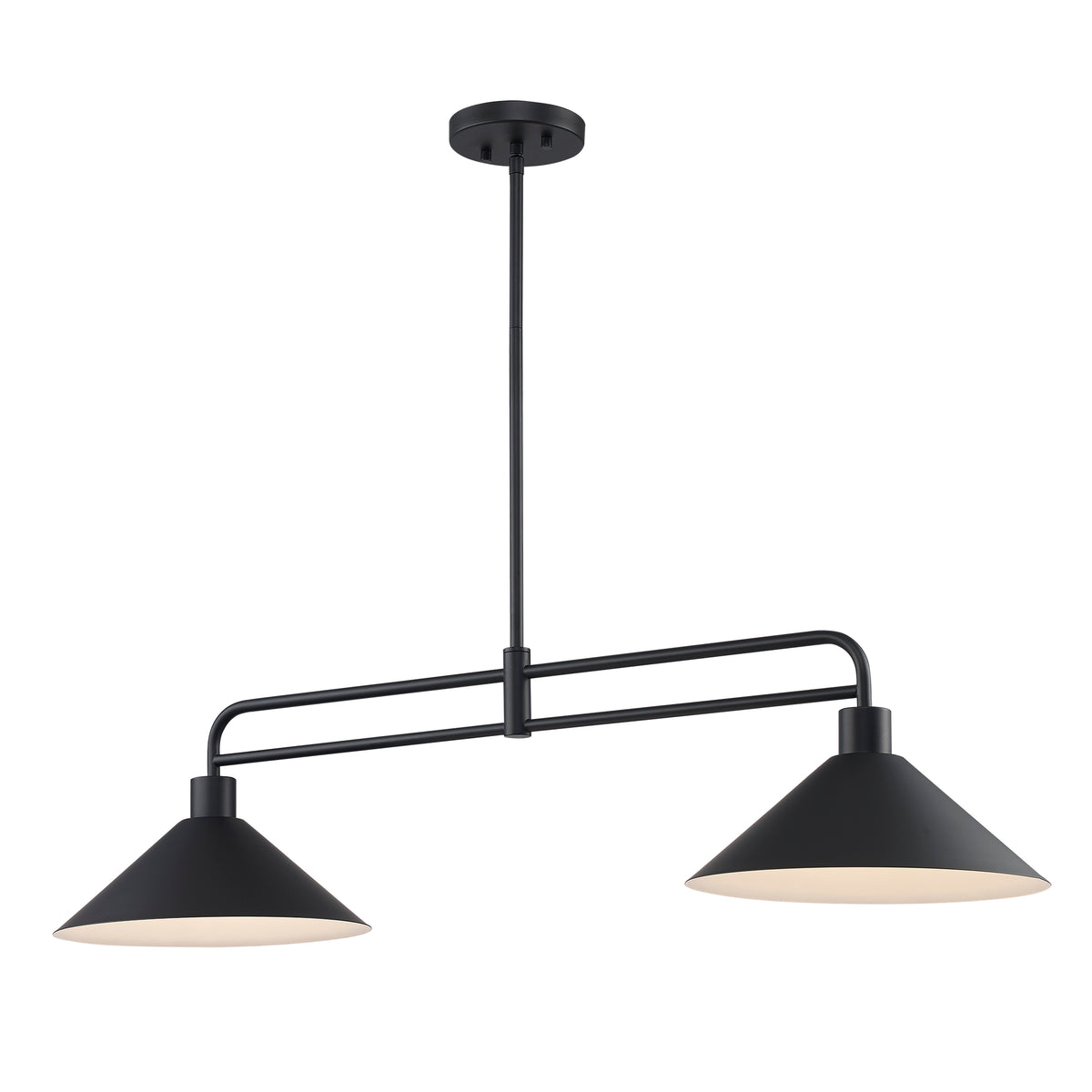 Trans Globe Lighting 11763 BK Roscoe 2 Light Black island pendant angle view