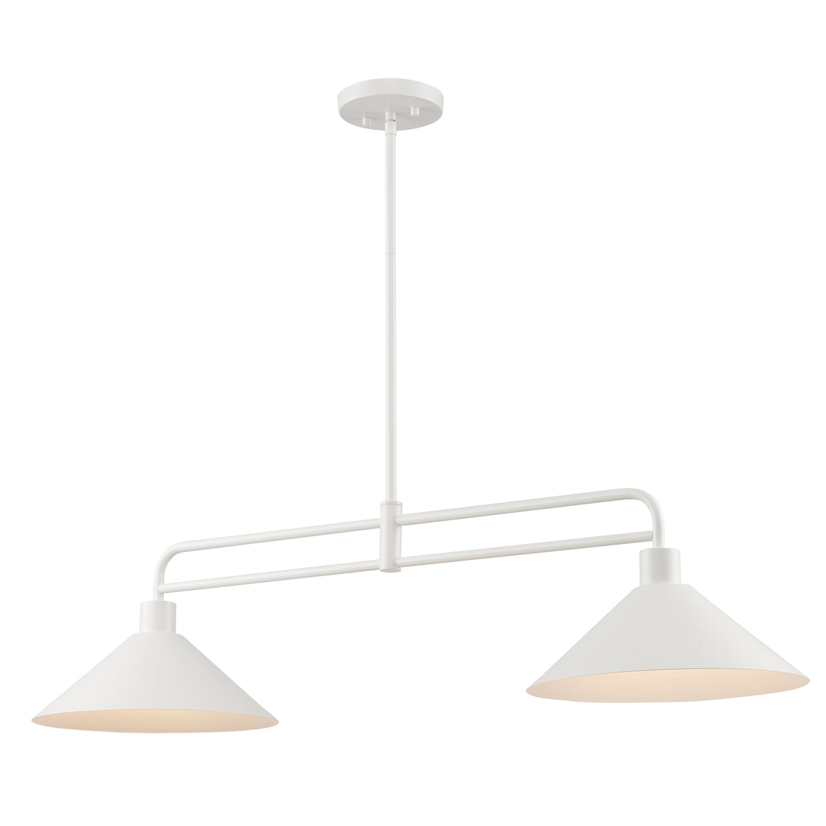 Trans Globe Lighting 11763 WH Roscoe 2 light white island pendant angle view