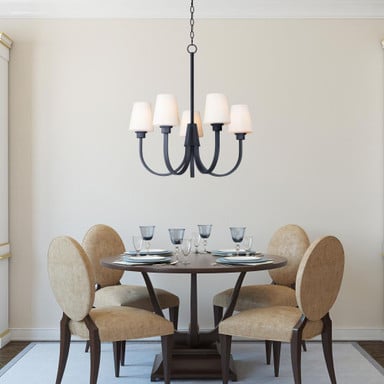 Maxim Lighting 11825SWBK Shelter 5 Light Black Chandelier - Lifestyle Room Setting