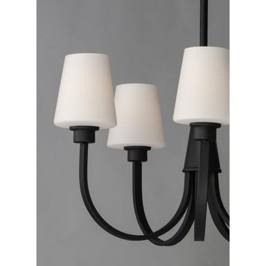 Maxim Lighting 11825SWSN Shelter 5 Light Chandelier partial view of shades