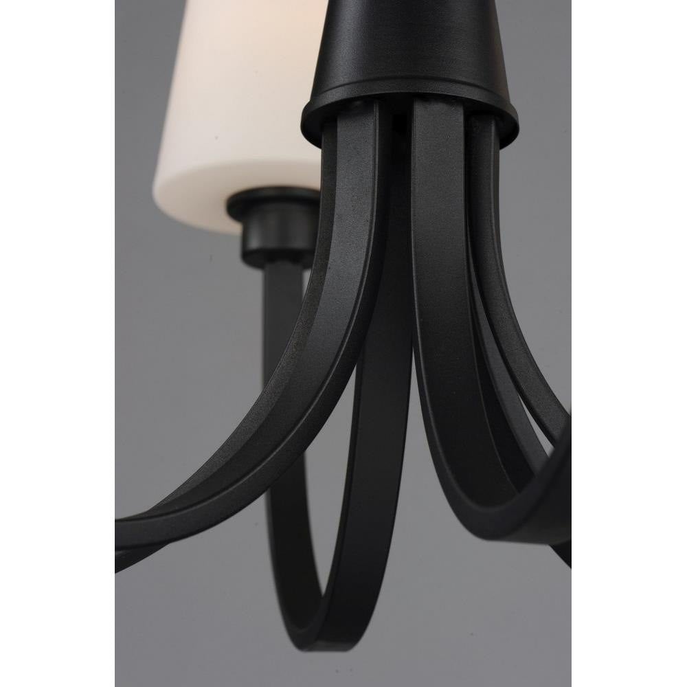 Maxim Lighting 11825SWSN Shelter 5 Light Chandelier close-up detail of arms and shade